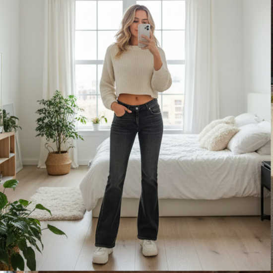 1+1 Free With Our Lace-Up Denim Jeans Only Today 💕