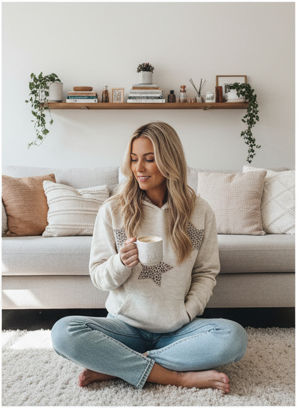 1 article acheté = 1 offert sur notre sweat à capuche imprimé étoiles aujourd'hui ✨